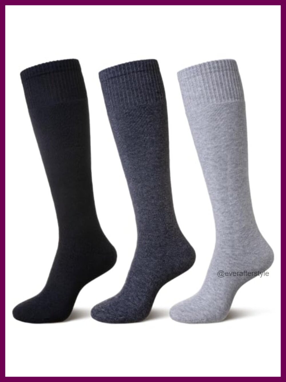 Knee High Thermal Socks Acrylic Blend Insulated Ski Hiking Boot Socks